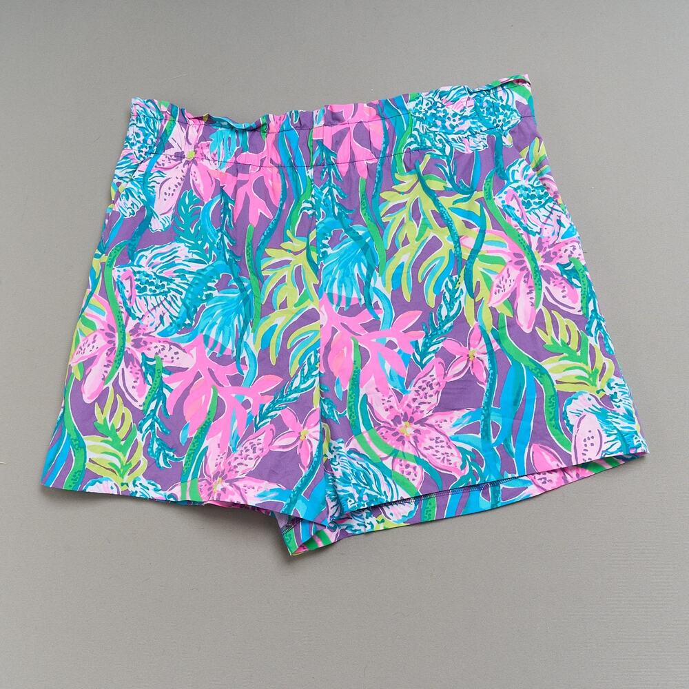 Lilly Pulitzer Shorts 16 Party All The Tide DARCI Stretch Cotton Pull On Style